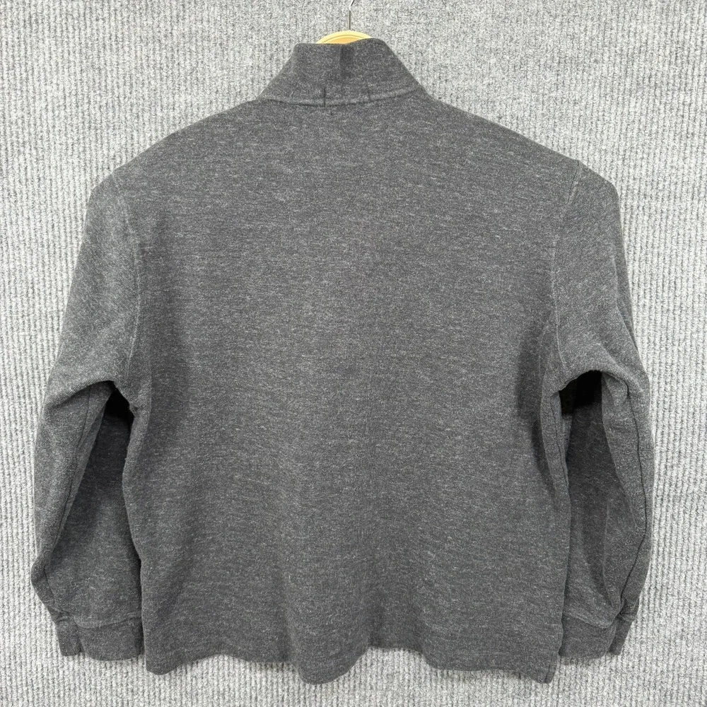 Polo Ralph‎ Lauren 1/4 Zip Estate Rib Sweater Pullover Men Large Gray Pullover